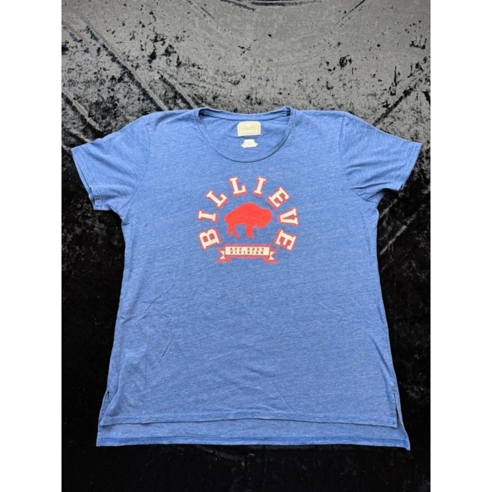 Buffalo Bills Fanatics Womens XL BILLIEVE AFC East Division T Shirt Blue NFL